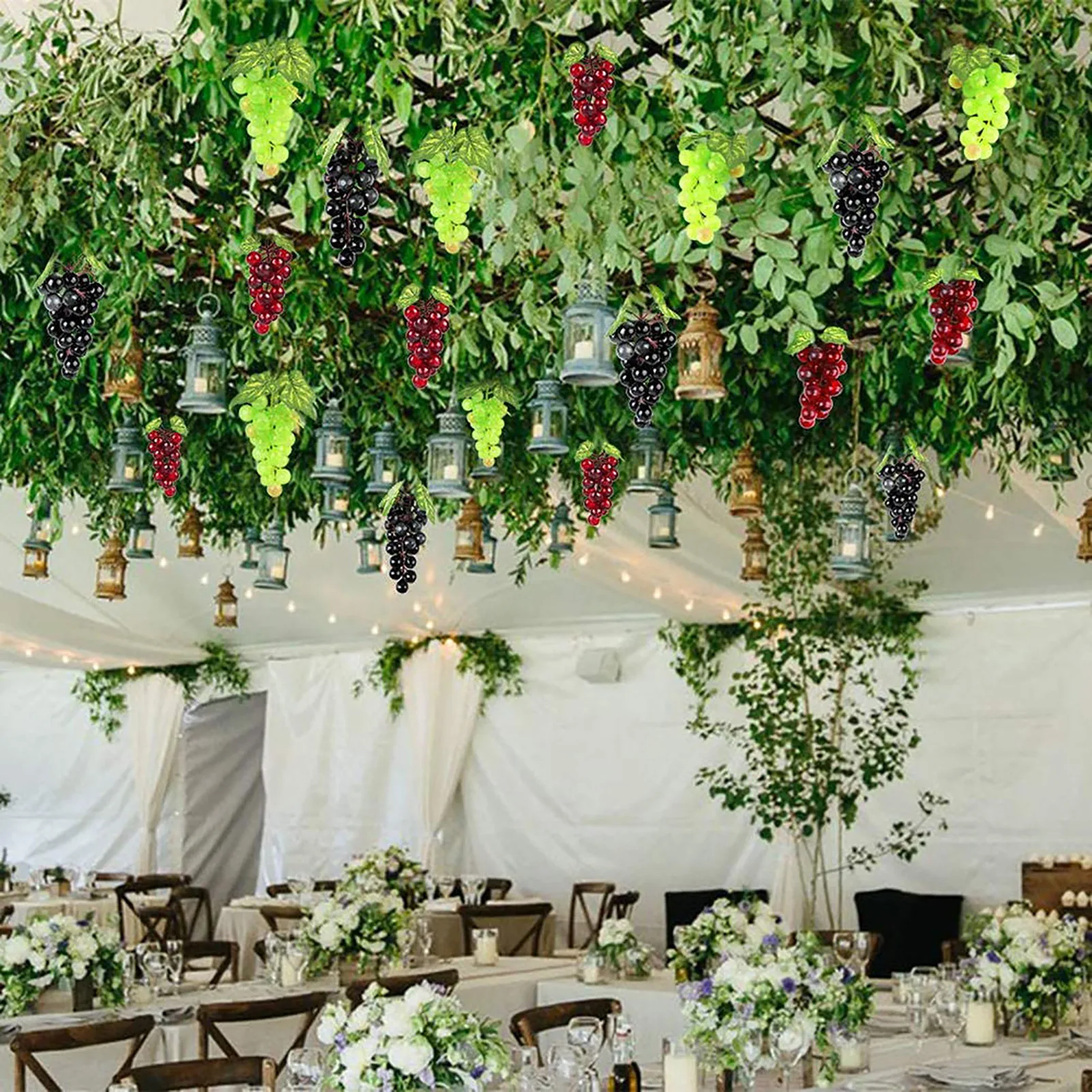 

Artificial Grapes Cluster Grapes Cluster With Silk Leaves Durable Stalks Grape Vines Fake Grapes Bundles