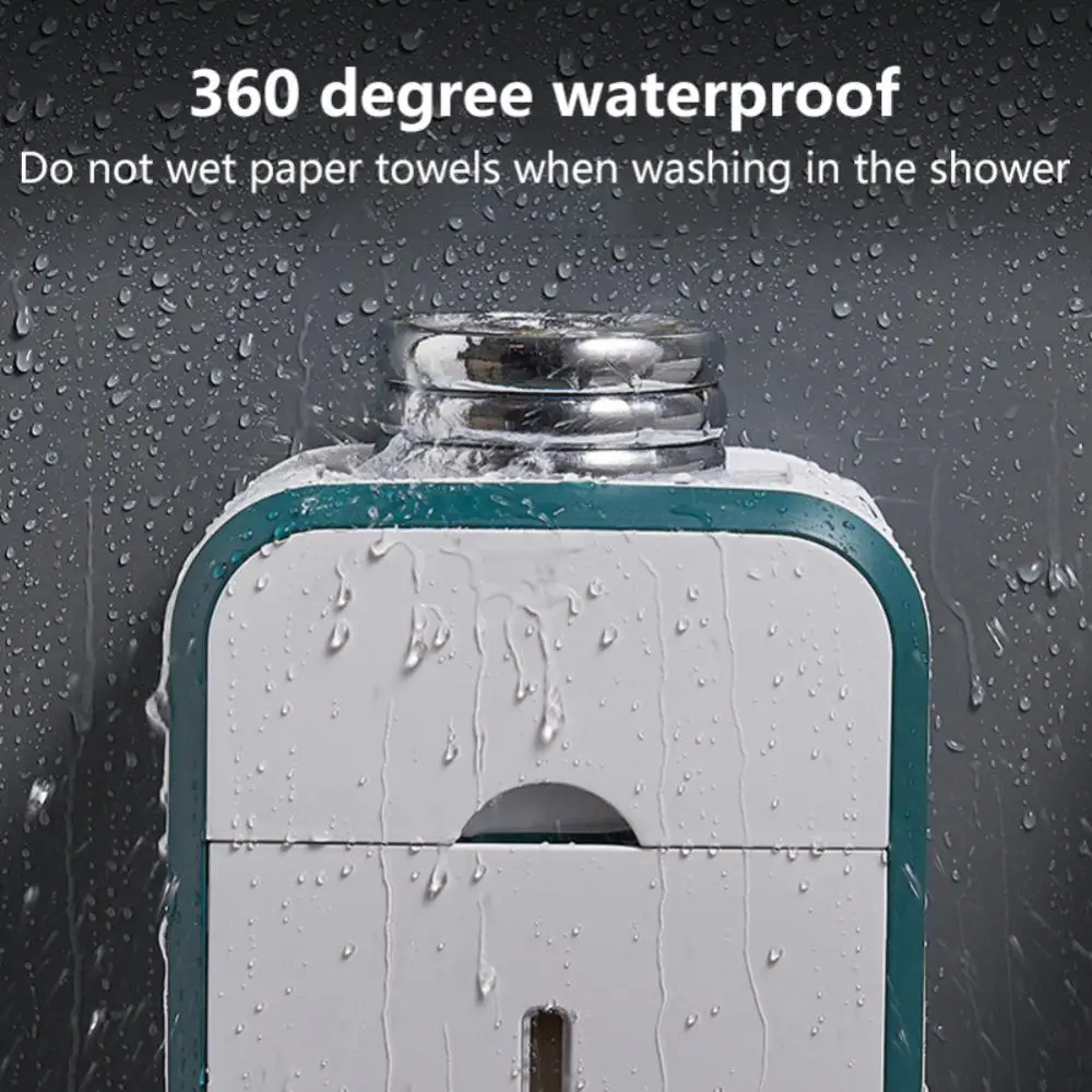 

Punch-free Toilet Paper Holder Box Waterproof Tissue Storage Box Bathroom Rack Wall Mounted Kitchen Bathroom Storage Holder
