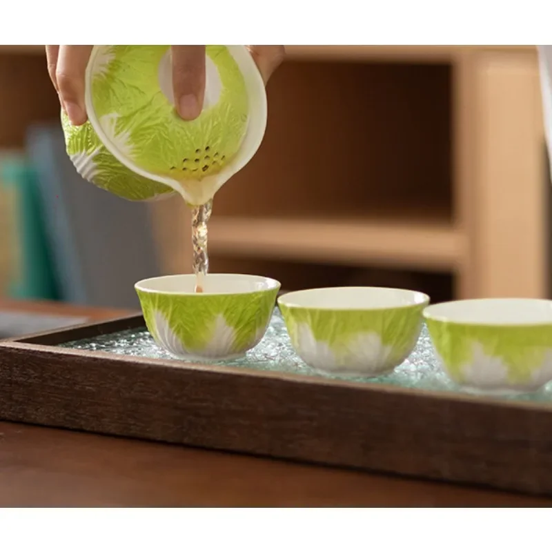 Baicaiezione портативная быстрая чашка ручной работы простой дорожный чайный сервиз