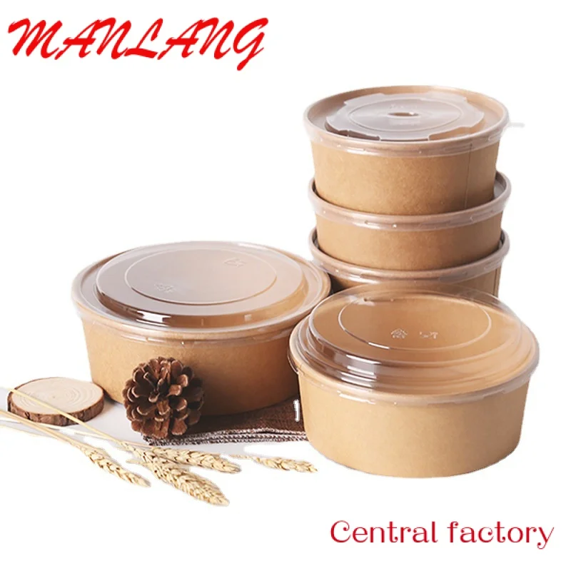 Одноразовая бумажная миска для пищевых продуктов из крафт-бумаги