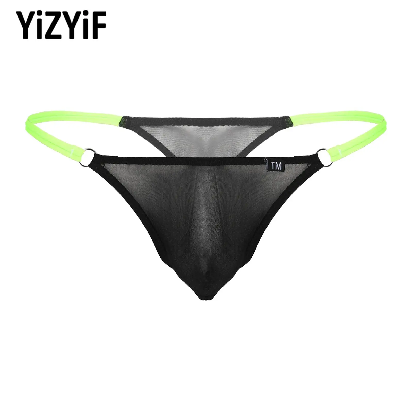 

Men's Sexy Bikini Briefs Thongs Lingerie Low Rise G-string Swimsuit Bulge Pouch Underpants Breathable See-through Mesh Underwear