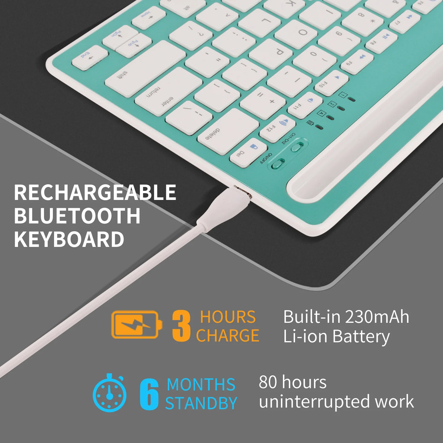HM-04 Latest Applicable Ipad Android Mobile Phone Desktop Computer Charging Dual Channel Wireless Bluetooth Keyboard Intelligent