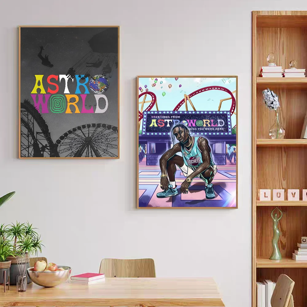 Самоклеящийся художественный постер Travis Scott Rodeo Astroworld ретро наклейка из