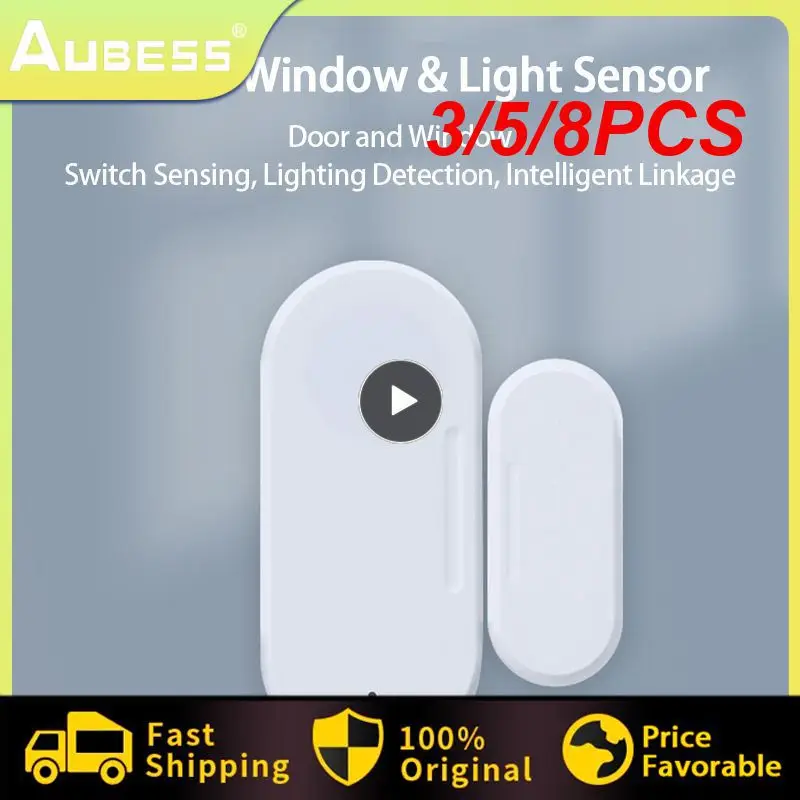 

3/5/8PCS Wireless Light Sensor Tuya Smart Real Time Magnetic Door Sensor Zigbee Remote Control Work With Zigbee Gateway Switch