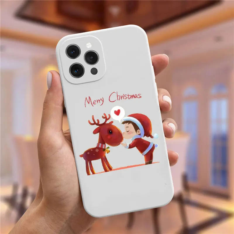 Christmas New Year gift Santa Claus Christmas elk Phone Case For iPhone 14 Pro 13 11 Pro Max 12 mini XS XR 8 7 Plus Cover Fundas