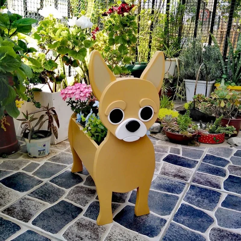 

Garden Flower Pot Dog Planter Animal Samoye Beagle Dog Boston Bear Frith Garden Pots DIY PVC Flower Planter Garden Home Decor