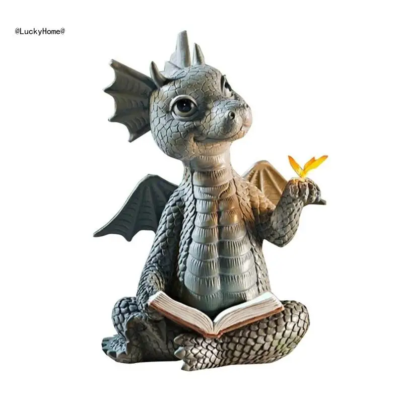 

11UA Fun Dragon Sculpture Toy Windowsill Spring Yard Desk Office Boutiques Supply