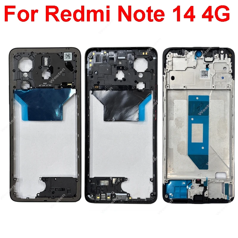 Фото Прецизионный корпус средней рамки для Xiaomi Redmi Note 14 4G, профессиональный ремонт телефона, сменный компонент, стабильная рамка №5