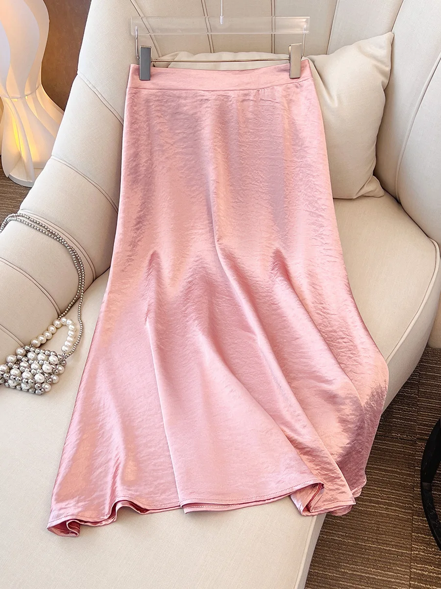 155Kg Plus Size Women's Bust 170 Spring Summer New Style Chinese Chiffon Top Pink Half Skirt Loose Set 5XL 6XL 7XL 8XL 9XL
