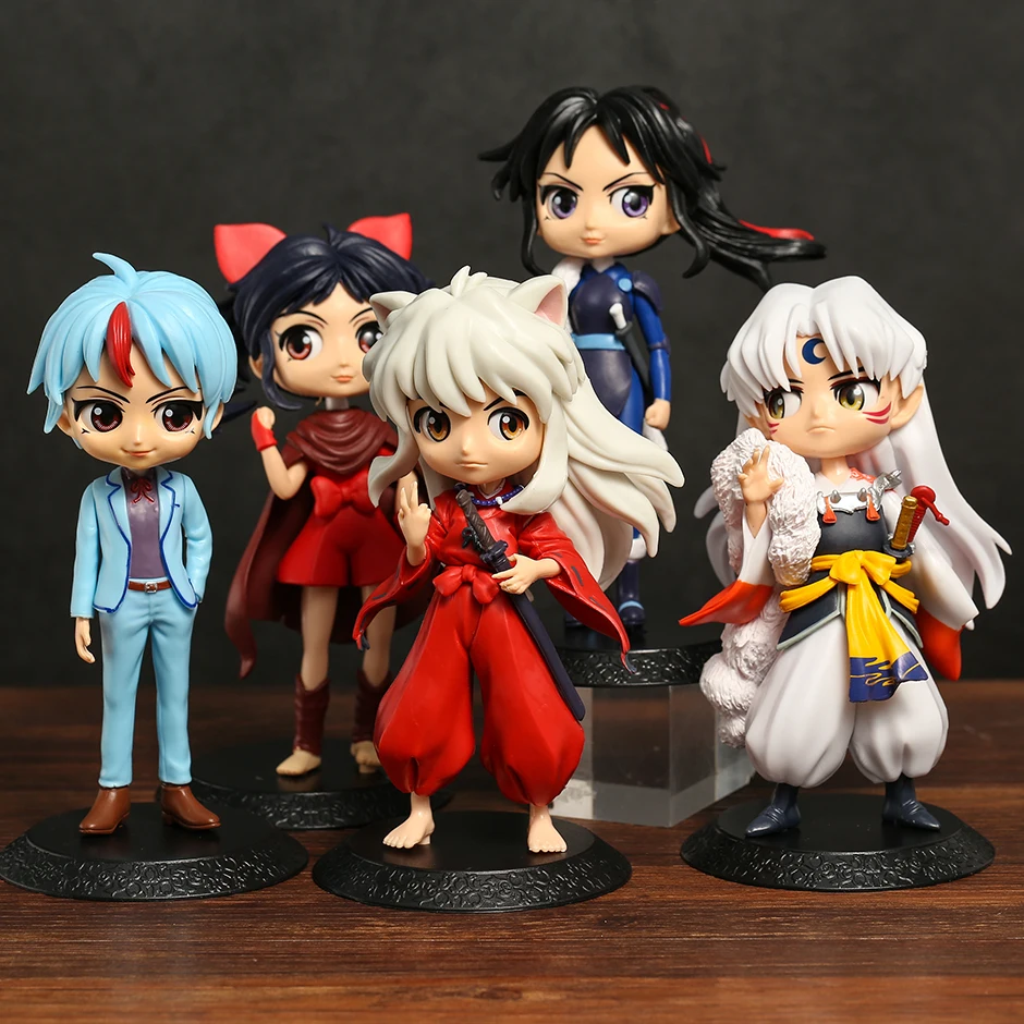 Фото 5 шт./компл. Qposket Inuyasha Sesshoumaru Higurashi Towa Setsuna Moroha ПВХ Модель Куклы Игрушки колледжа фигурки 15-16 см №1