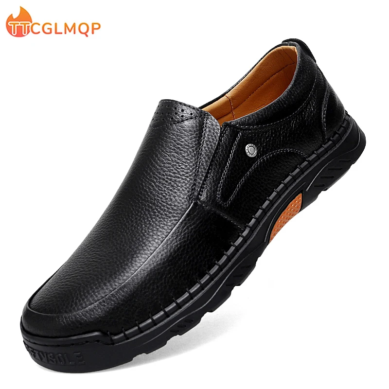 

2022 New Men Shoes Genuine Leather Fashion Soft Casual Shoes Outdoor Slip On Driving Shoes Classic Moccasins Loafers Big Size 47