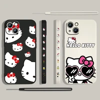 anime hello kitty cartoon for apple iphone 13 12 mini 11 pro xs max xr x 8 7 6s se plus liquid left rope phone case cover coque