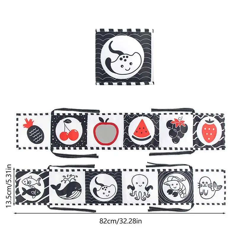 High Contrast Babies Book Black And White High Contrast Sensory Newborn Toys Babies Soft Cloth Book For Early Education Infant images - 6