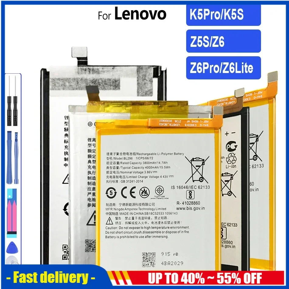 BL295 BL297 BL299 BL303 Сменный аккумулятор для мобильного телефона Lenovo K5S L38031 K5 Pro L38111 L38041 Z6
