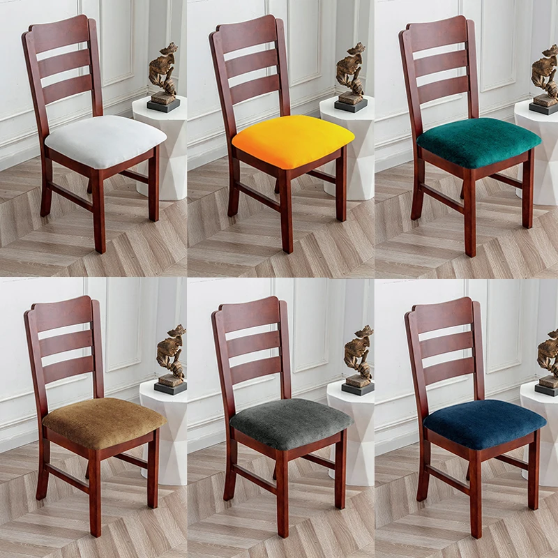 

Removable Dining Seat Cover Velvet Chair Covers Stretch Seat Cushion Slipcover Chairs Chair Housse De Chais Home Decor Seat Case