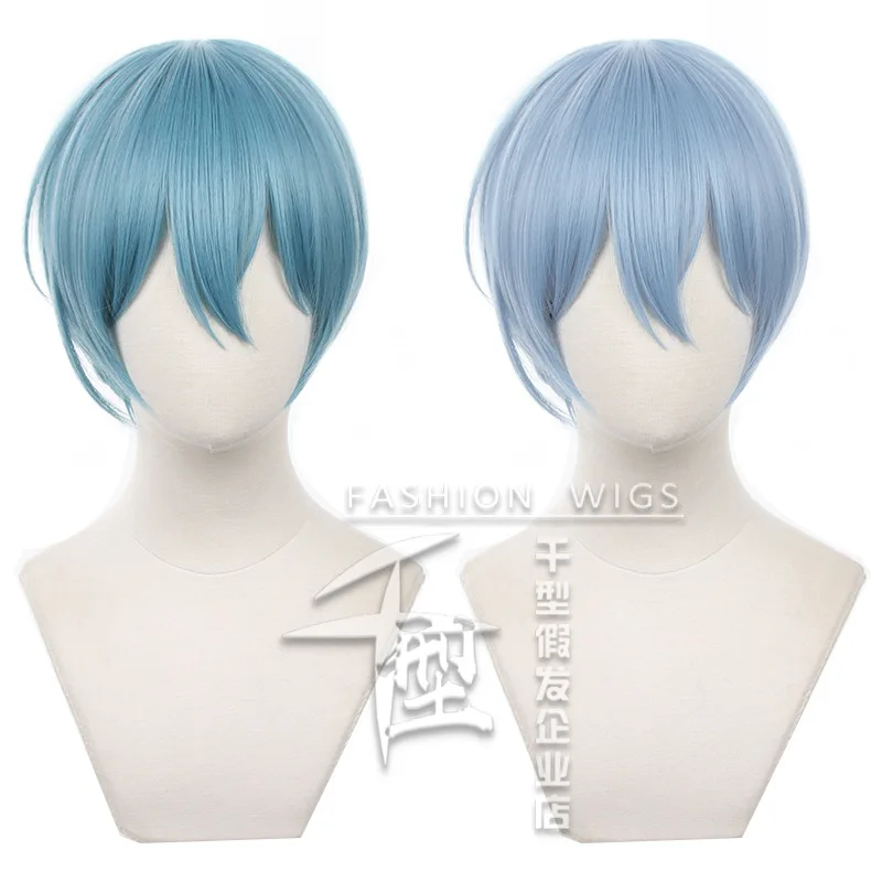 

Hiori Yo Cosplay Wig Anime Blue Lock Hiori Short 28cm Light Cyan Blue Wig Heat Resistant Synthetic Cosplay Anime Wigs + Wig Cap
