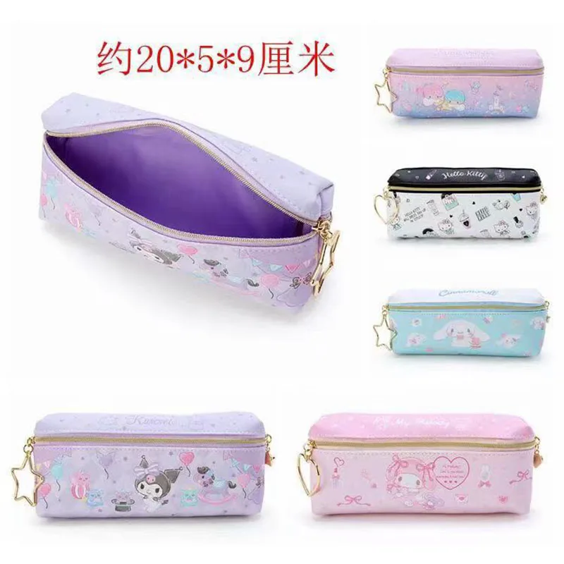 

2022 Sanrios Anime Cinnamoroll Melody Kuromi Pencil Case Kawaii Cosmetic Travel Storage Bag Stationary Pen Storage Bag Gift Toy