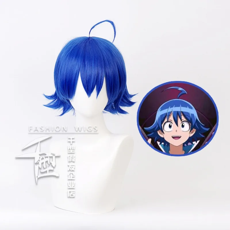 

Добро пожаловать в школу с демоном, Iruma-kun Suzuki Iruma парик для косплея синий Многослойные термостойкие синтетические короткие волосы Хэллоуин Prop Wigs
