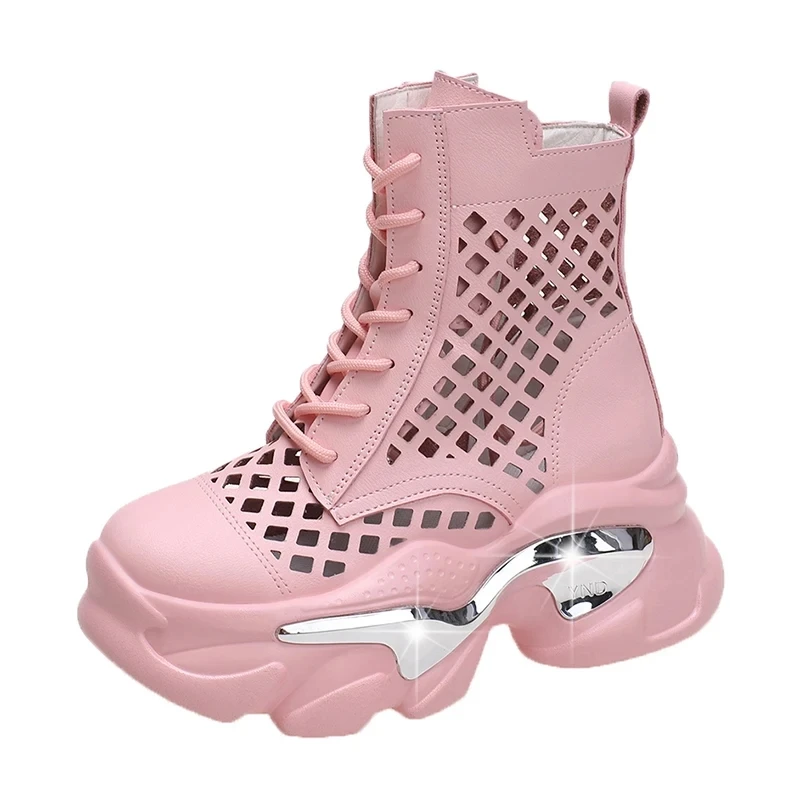 Ботинки женские сетчатые на молнии зеленые ботинки для ночного клуба обувь