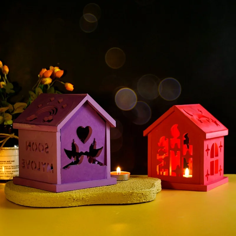 DIY сращивание свечи дом гипсовая силиконовая форма креативная любовь и мир