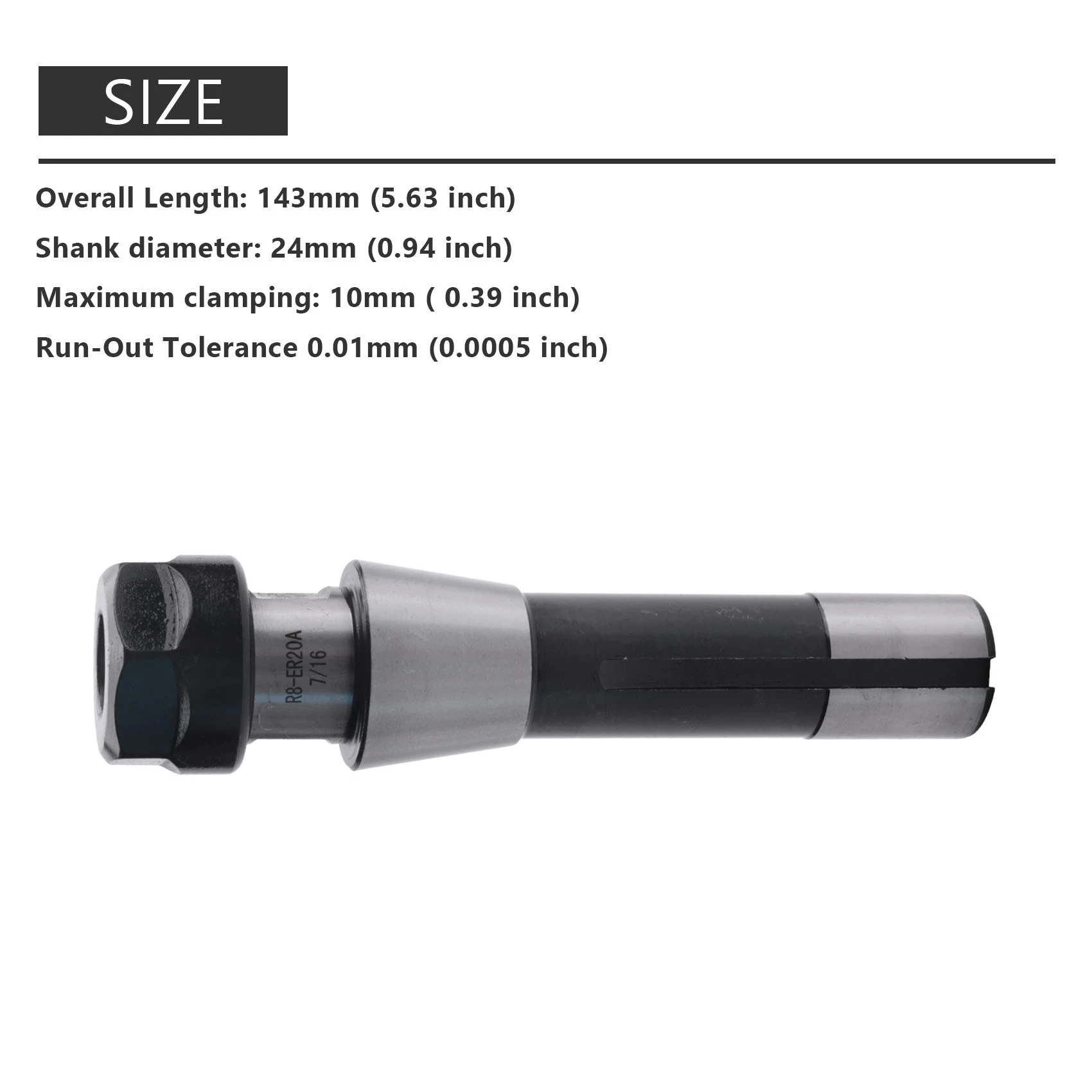 R8 ER20 7/16 дюймов цанговый патрон Держатель CNC фрезерный станок Arbor держатель