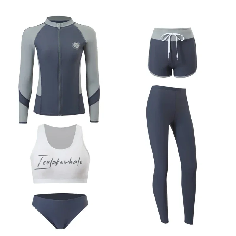 Корейский женский мужской костюм для серфинга танкини Rashguard спортивный