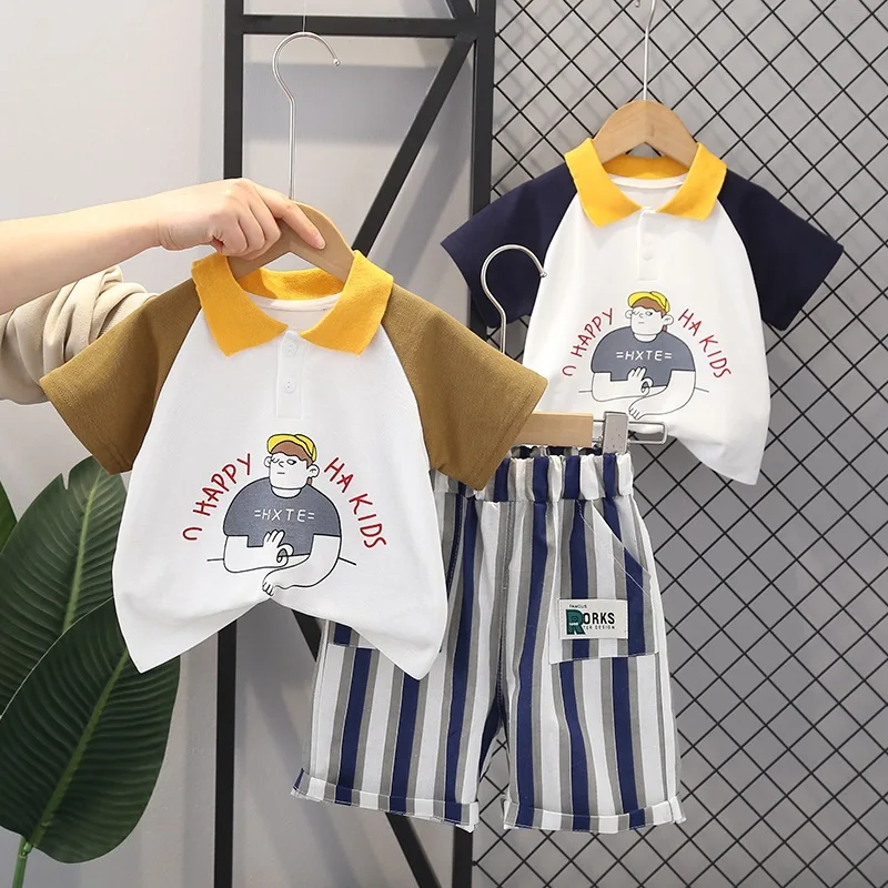 

Boys Clothes Sets Summer Children's Sports Suit Polo T-shirts Shorts 2pcs Tracksuits For Baby 1 To 5 Years Old Kids Tracksuit