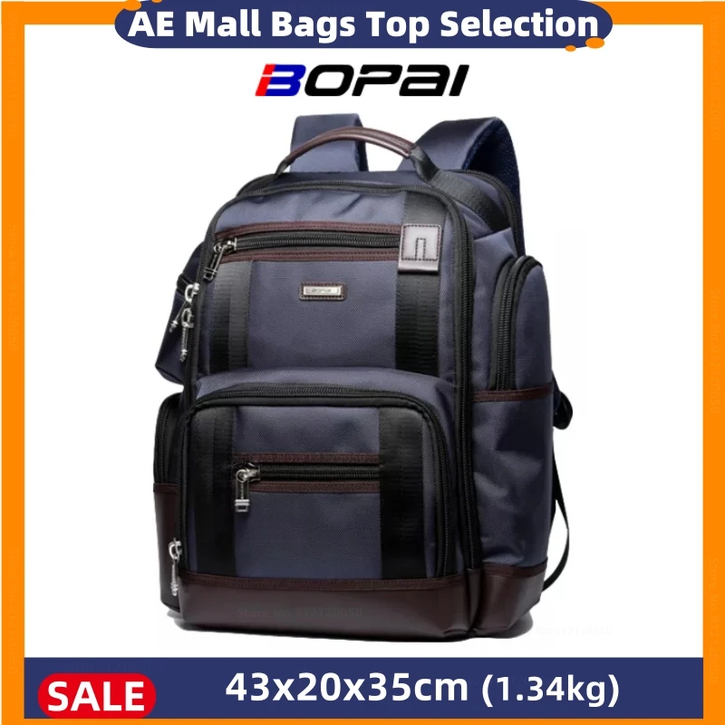 BOPAI New Large Capacity Men Laptop Backpack Multifunctional School Backpack Oxford Cloth Waterproof Business Trip Backpack Bag