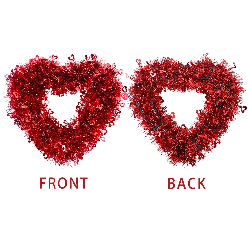 30 см красный венок в форме сердца любви мишура венки Свадебная вечеринка