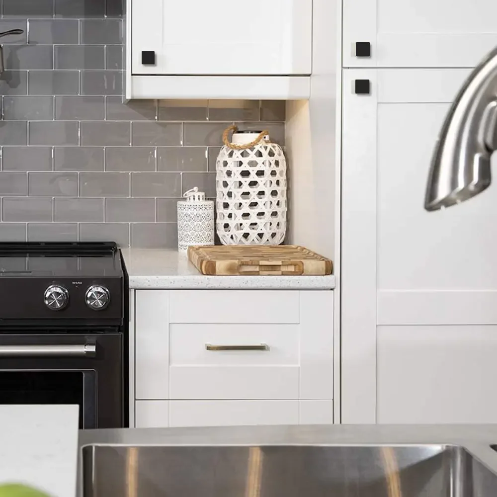 Квадратные ручки для шкафа в скандинавском стиле черные золотые серебряные