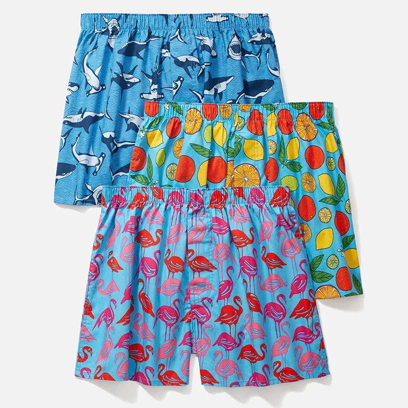 3PCS Mens Boxers Men's Panties Cotton Boxer Shorts Plus Size Sleep Underpants  Arro Pants Trendy Loose Men Underwear Boxers Pack