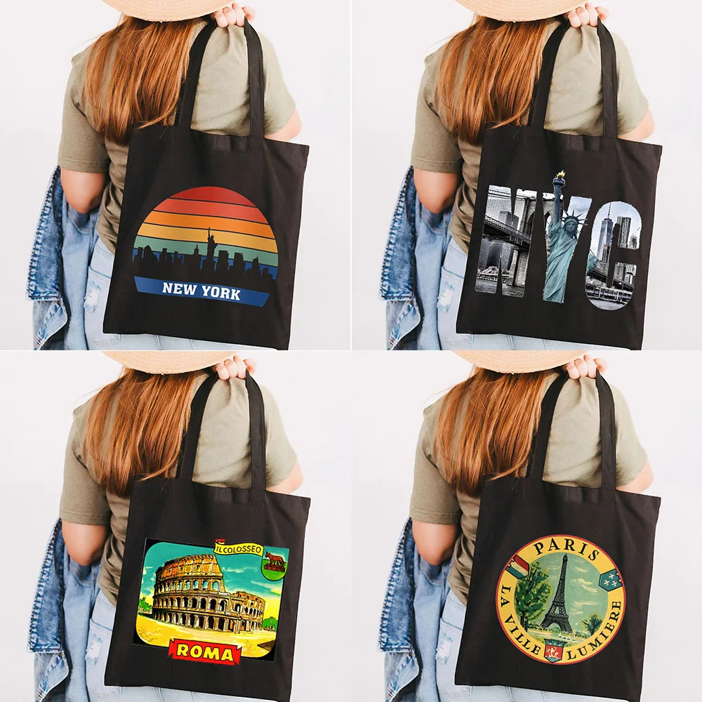 

Настраиваемая Холщовая Сумка-тоут через плечо, Хлопковая Сумка-тоут для покупок