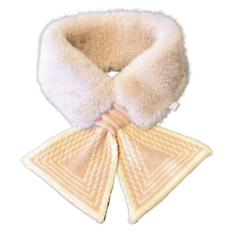 Женский шарф на осень и зиму универсальный плюшевый искусственный рифленый