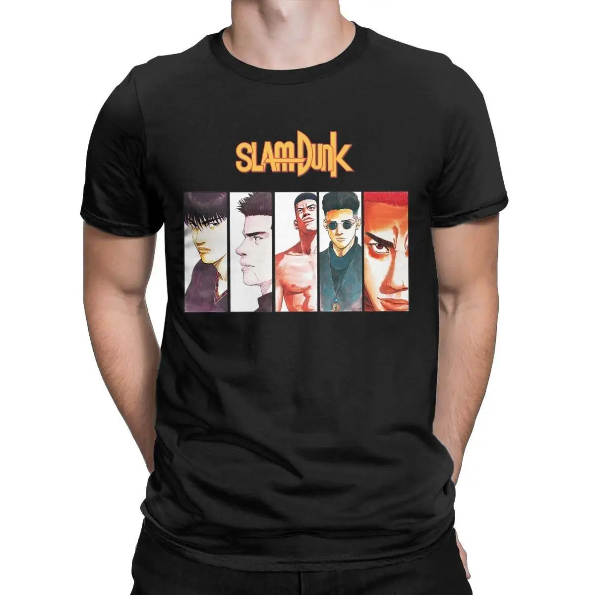 

Men's T-Shirt Slam Dunk Sakuragi Hanamichi Casual Pure Cotton Tee Shirt Short Sleeve Basketball Rukawa T Shirts Crewneck Tops