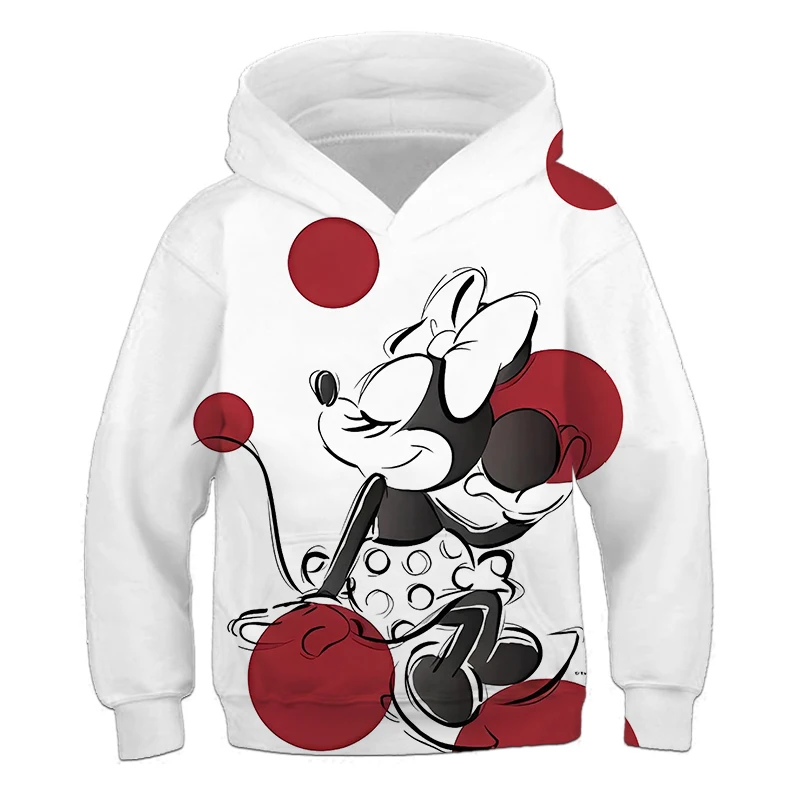 

Cute cartoon Mickey Mouse pattern children's top classic white clothing for girl Disney boys' hoodie casual kids' sportswear