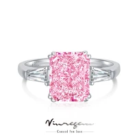 vinregem real 925 sterling silver crushed ice 4ct pink sapphire synthetic moissanite wedding ring for women gift drop shipping