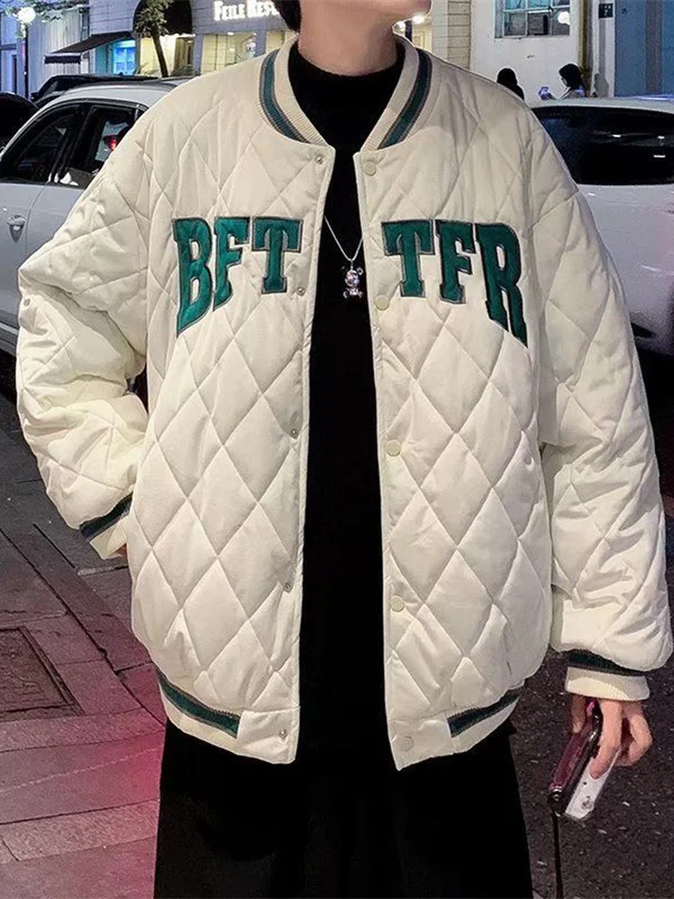 

Winter Baseball Men Parkas Jacket Women Quilted Coat Padded Jackets Hip-hop Harajuku Casual Fashion Korean Streetwear Tops 2022