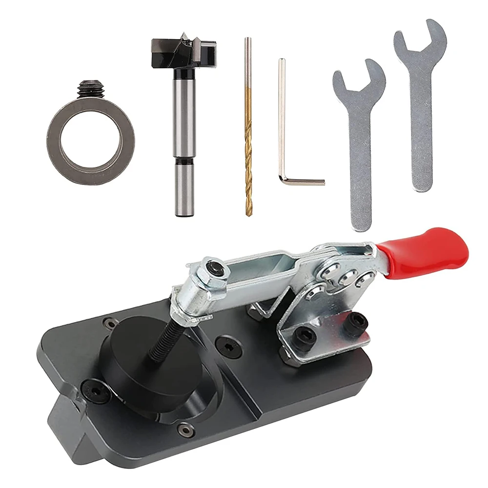 

35mm Cabinet Hinge Drilling Hole Puncher Woodworking Drilling Locator Tool Kit Hole Opener Drilling Guide Locator Tool
