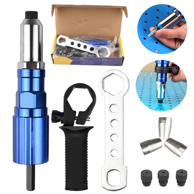 

2,4 мм-4,8 мм заклепочная насадка для пистолета, беспроводные заклепочные сверла, электрическая дрель, алюминиевая клепальная вставка, гайка, Тяговая гайка, аксессуары для электроинструмента