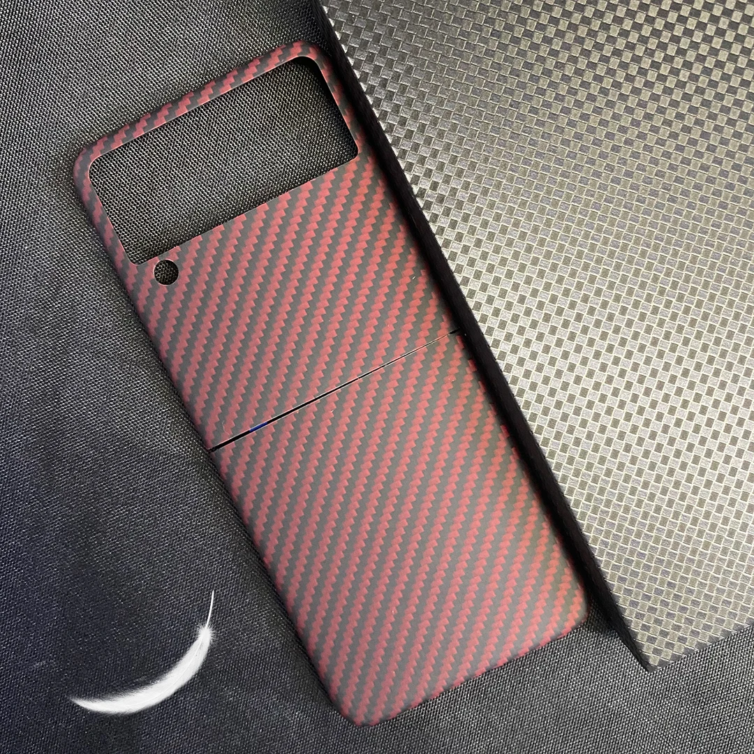 For  colored carbon fiber case for galaxy z flip 4 Lightweight cooling fashion men's and women's protective cover z flip shell