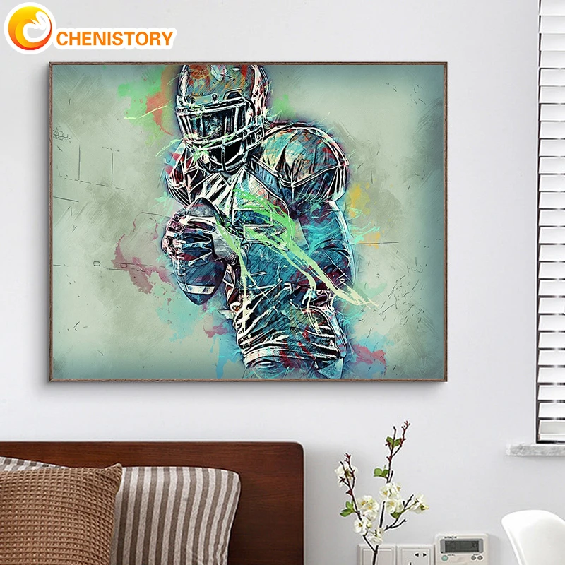 

CHENISTORY Oil Painting By Numbers Rugby Kits Gift Pictures By Numbers Number Painting Personalized Gift