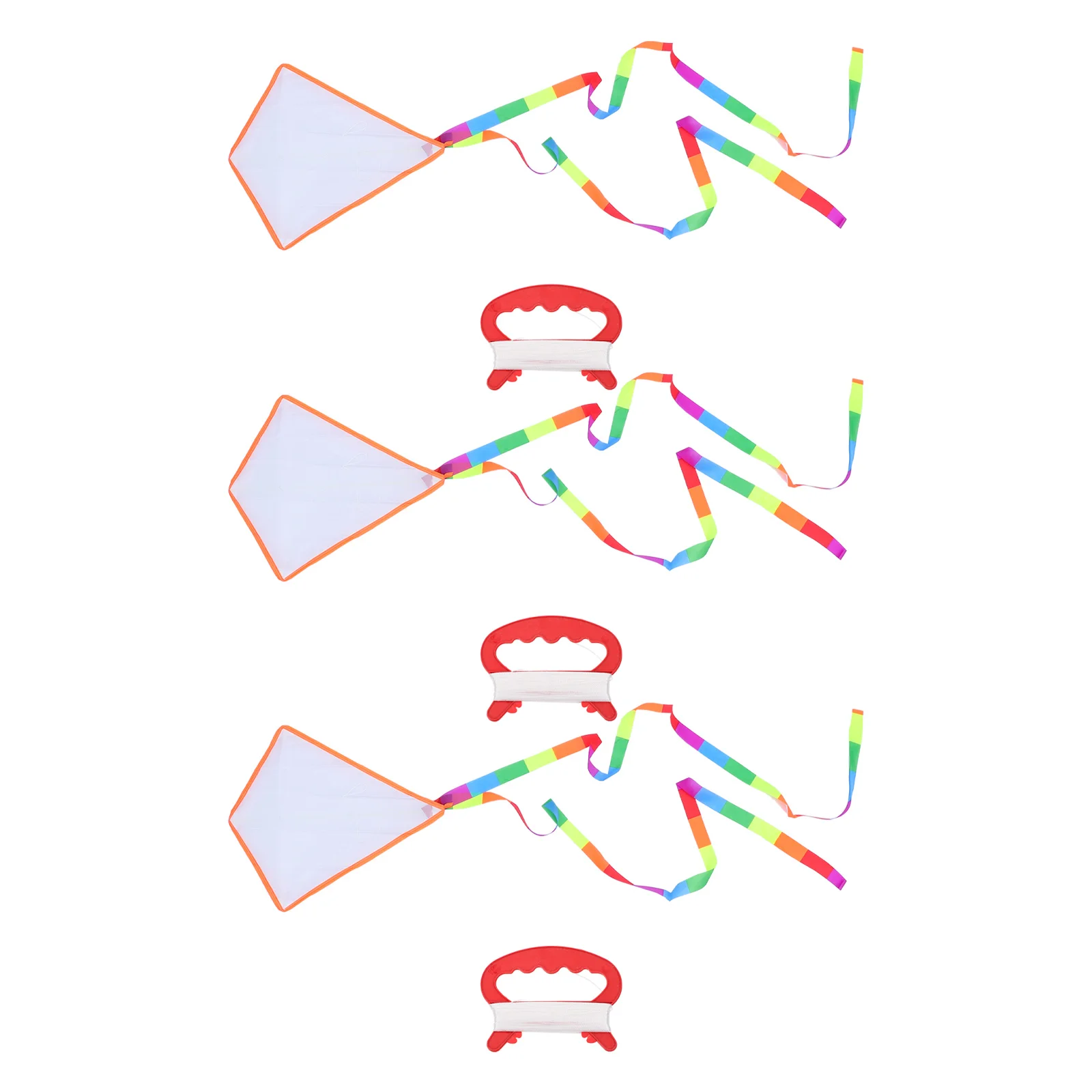 

3 Sets DIY Kite Bulk Mini Toys Blank Kites Kids Tail Rainbow Toddler Outdoor Kits Easy Fly Painting