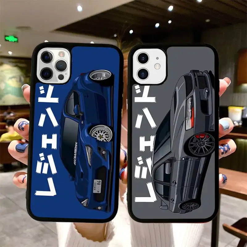

Tokyo JDM Drift Sports Car Phone Case for iPhone 14 13 12 11 Pro Max mini 8 7 Plus X SE XR Silicone Hard PC Fundas