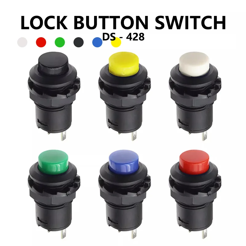 5 шт. DS-228 3A /125VAC 1.5A/250VAC On/off фиксация мгновенных кнопок переключателей