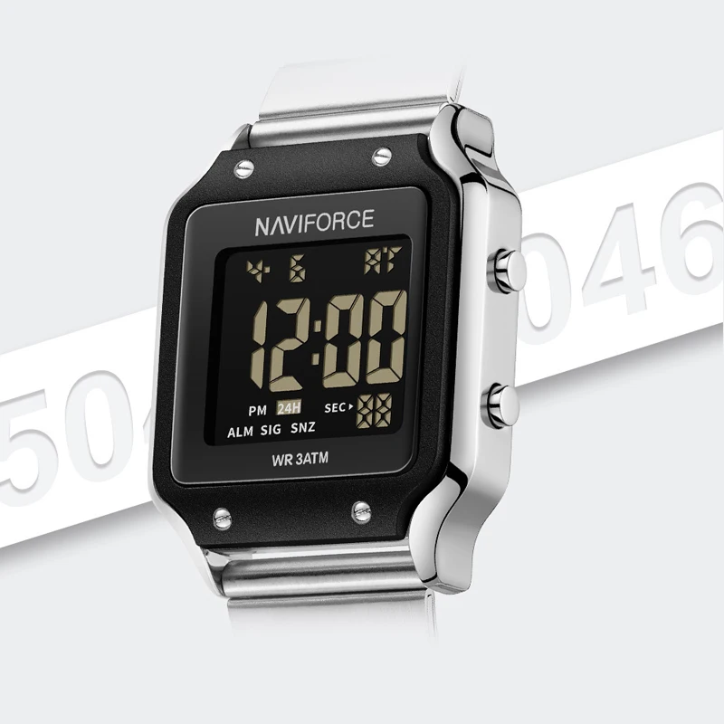 Новый стиль NAVIFORCE женские электронные часы ЖК-цифровой дисплей