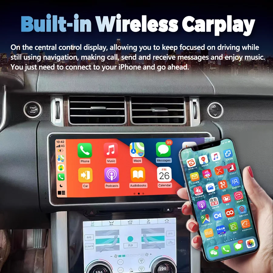 

Автомагнитола, мультимедийный плеер 8G + 128G для Land Rover Range Rover Vogue L405 Sport L494 2013-2023 Android GPS Navig, стереоприемник