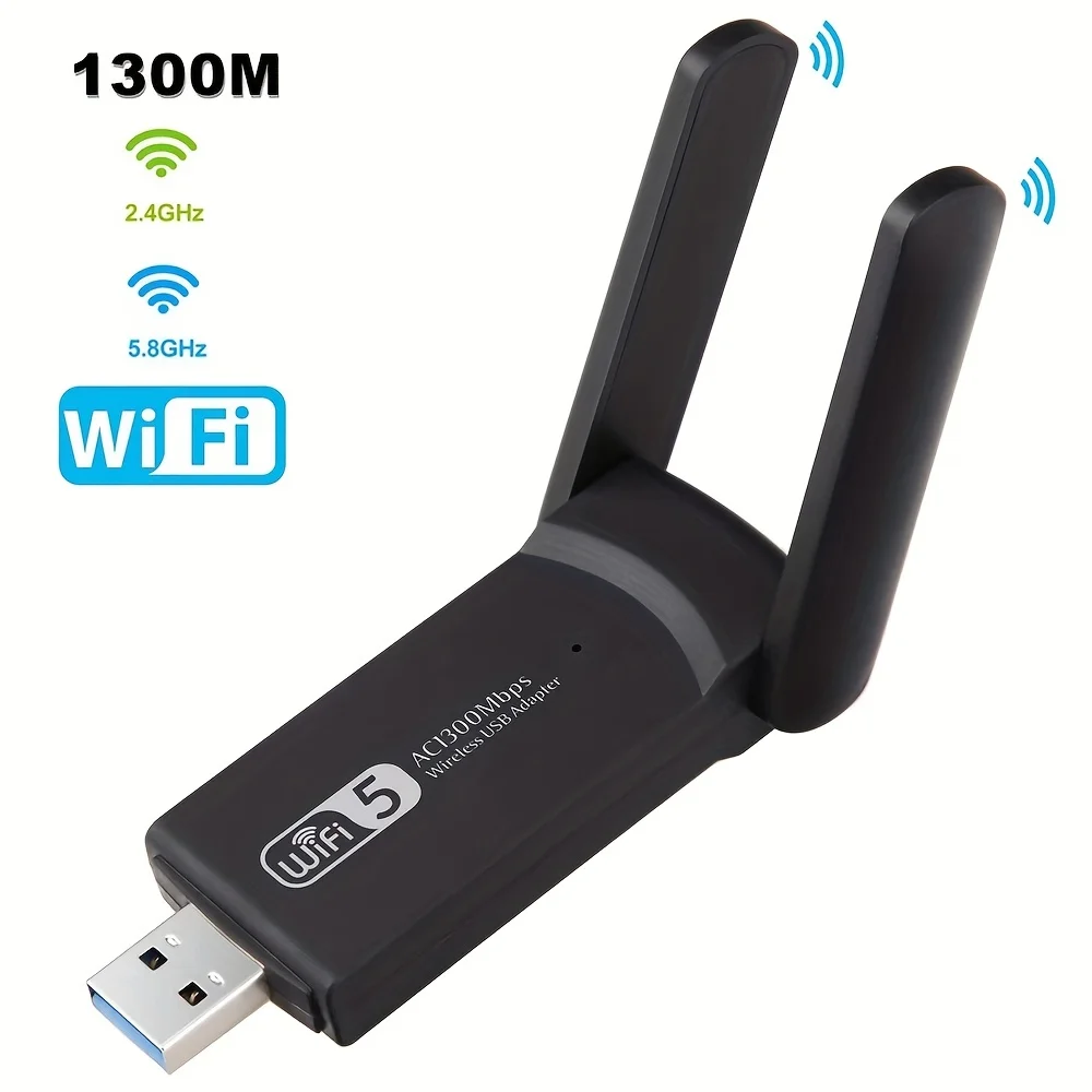 

Upgrade Your Laptop's Internet Connection with Our Black Dual Band USB3.0 WiFi Adapter - Small, Portable, and Easy to Install!
