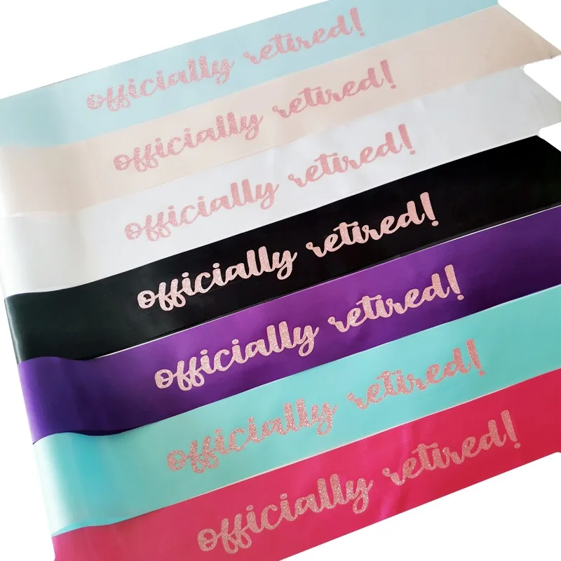 

Officially Retired Sash Happy Retirement Sash for Women Retirement Party Decoration Supplies Favor Gifts-White Black Blue