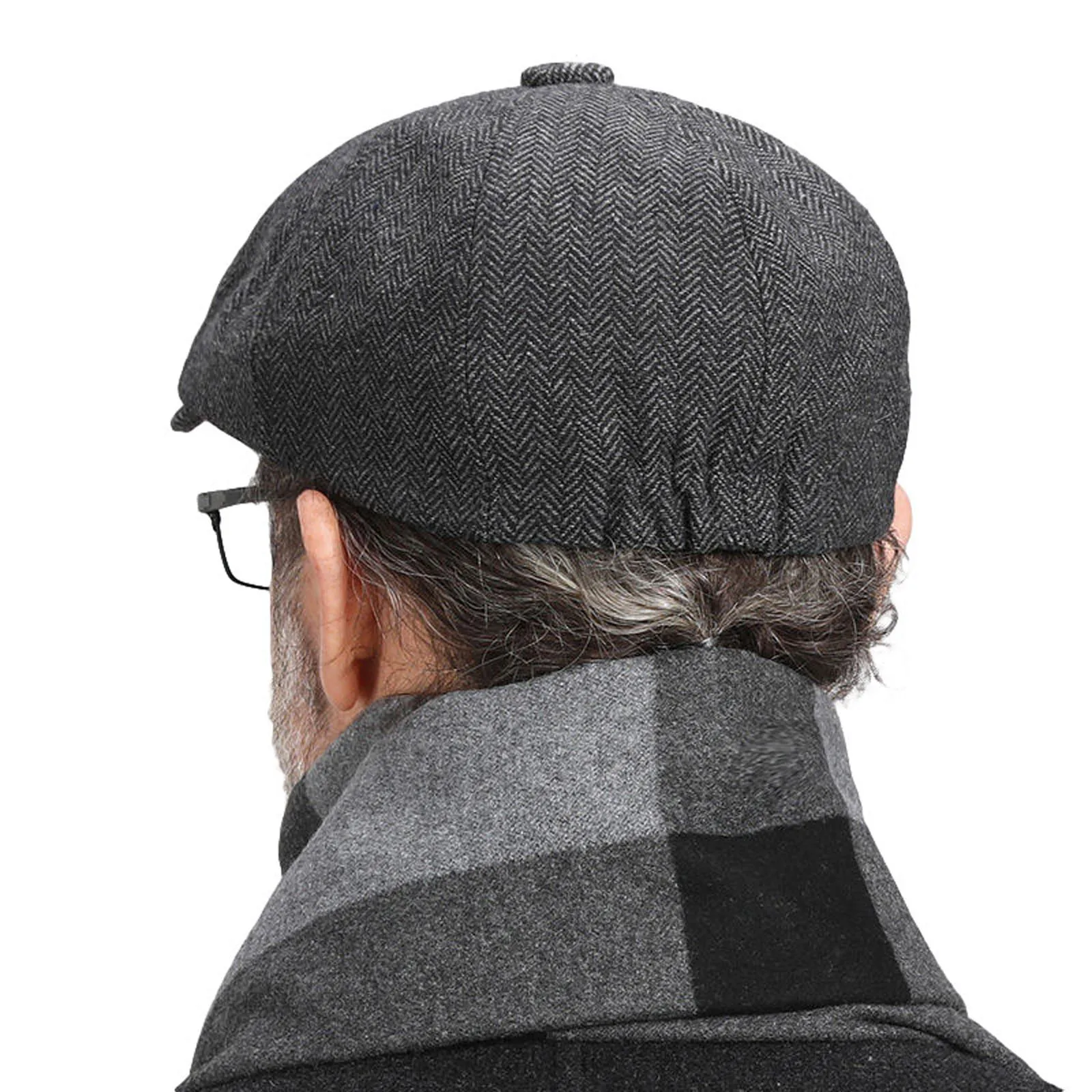 

Кепка в елочку восьмиугольная Мужская, Однотонный Регулируемый эластичный берет в стиле пекарни художника, 3 цвета, Осень-зима