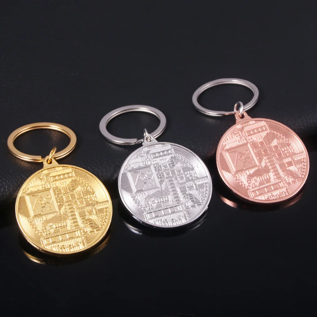 

2021 Newest Bitcoin Keychain Music Band Keyring Pendant Women and Men Jewelry Collection Gift